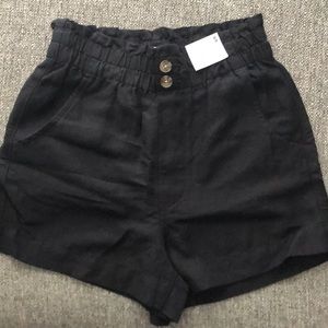 Express Black Linen Shorts
